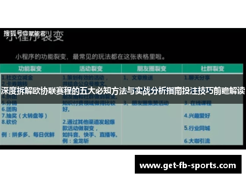 深度拆解欧协联赛程的五大必知方法与实战分析指南投注技巧前瞻解读